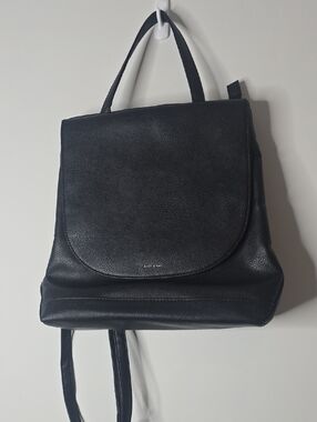 Matt & Nat Black Vegan Leather Flap Sevan Backpack